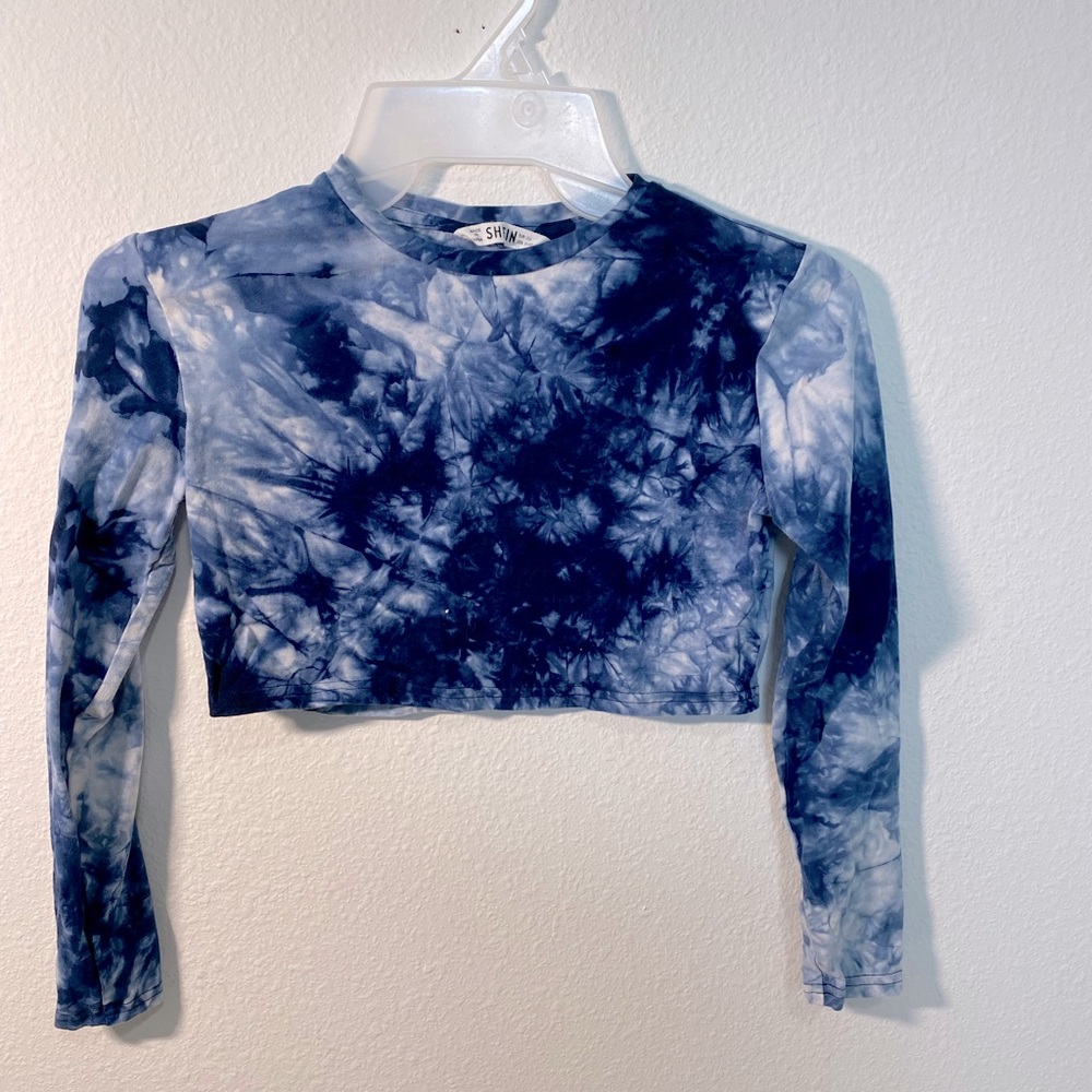 Shein Blue Tie Dye Sweat Shirt and Pants Set